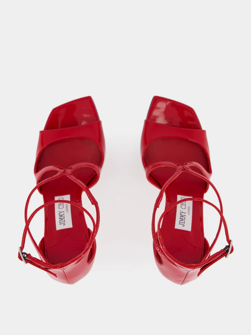 Azia 95 Ruby Red Patent Sandals - Image 4