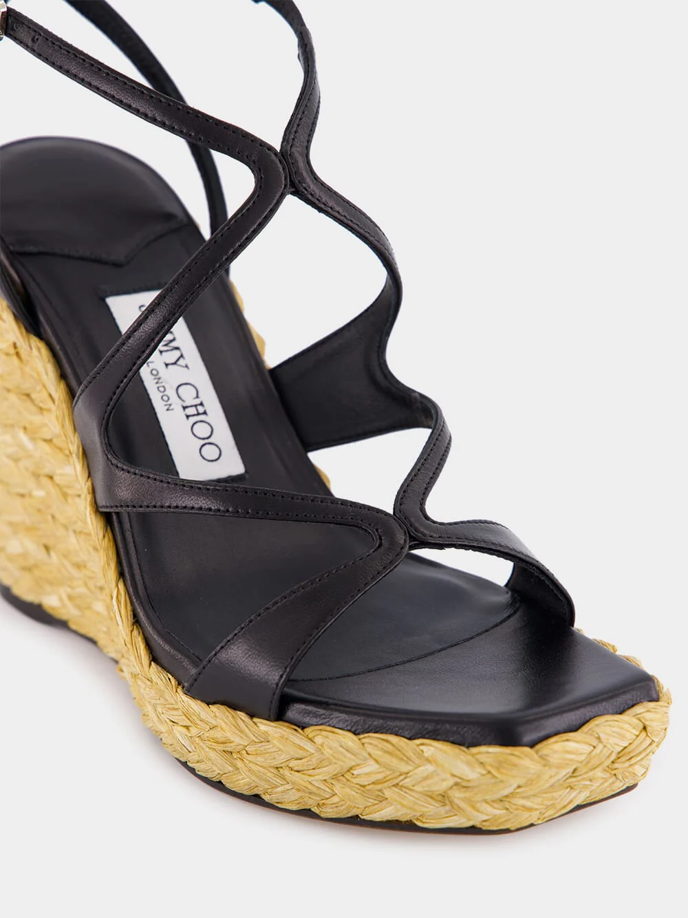 Black Ayla 110 Leather Wedge Sandals - Image 7