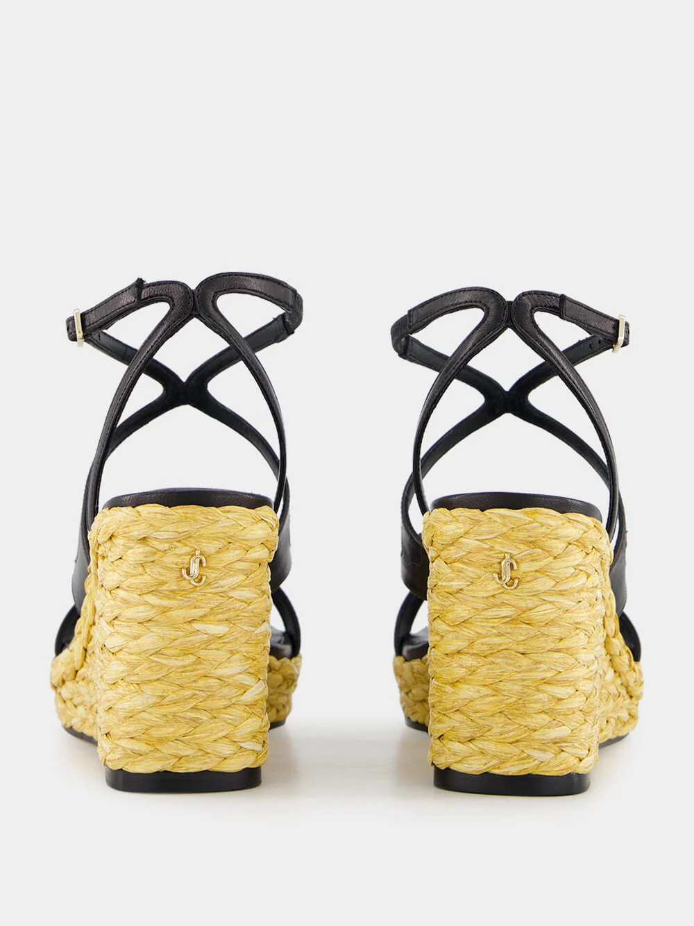 Black Ayla Nappa Leather Wedge Sandals - Image 6