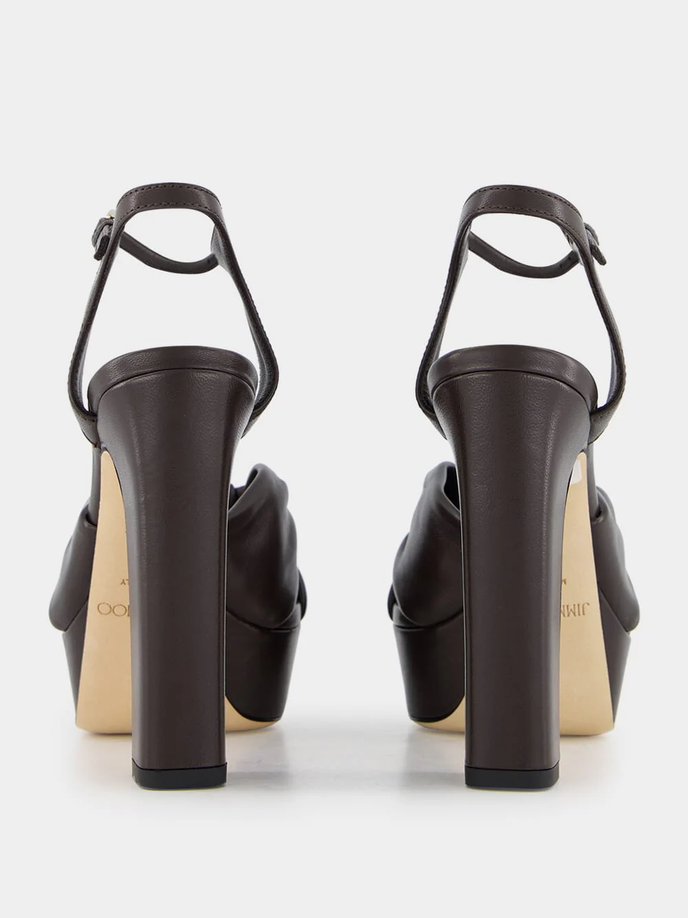 Black Heloise Nappa Leather Platform Sandals - Image 6