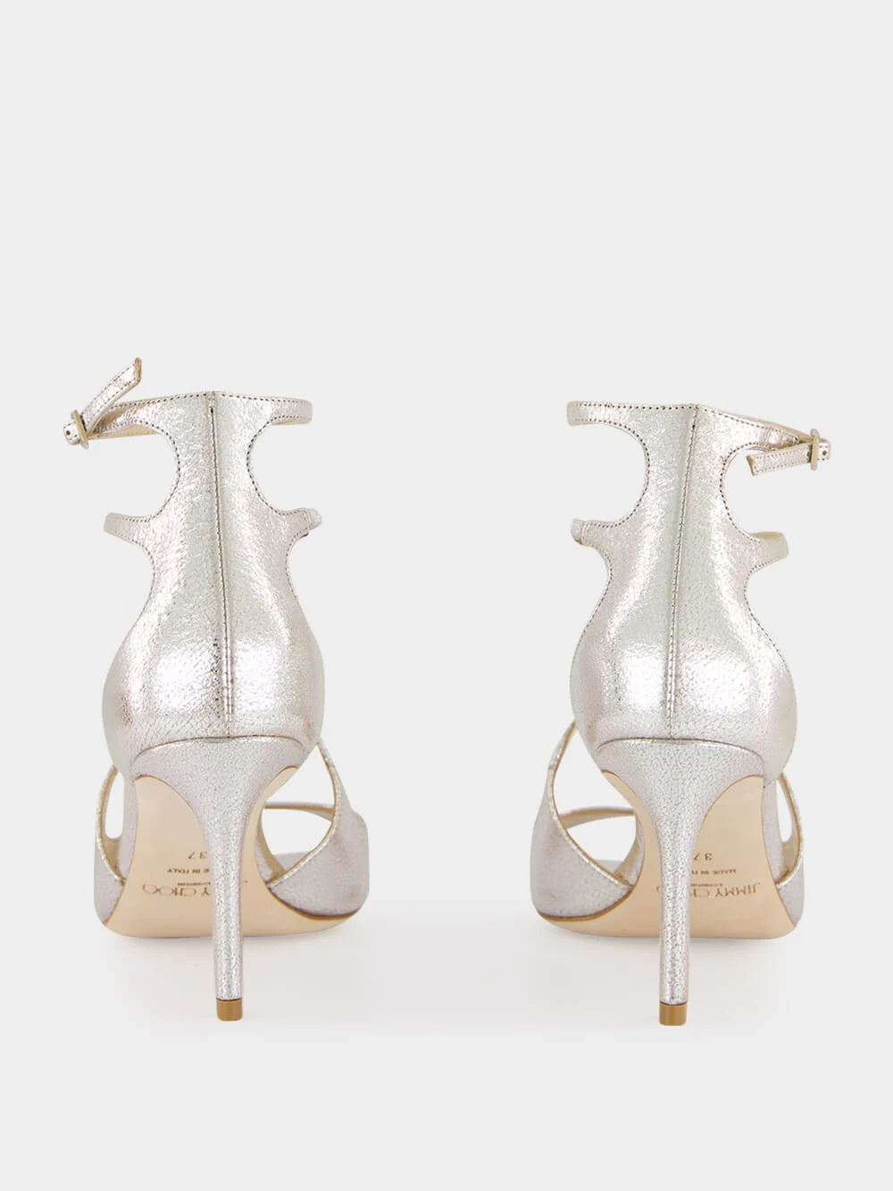 Champagne Azia 75 Glitter Leather Sandals - Image 5