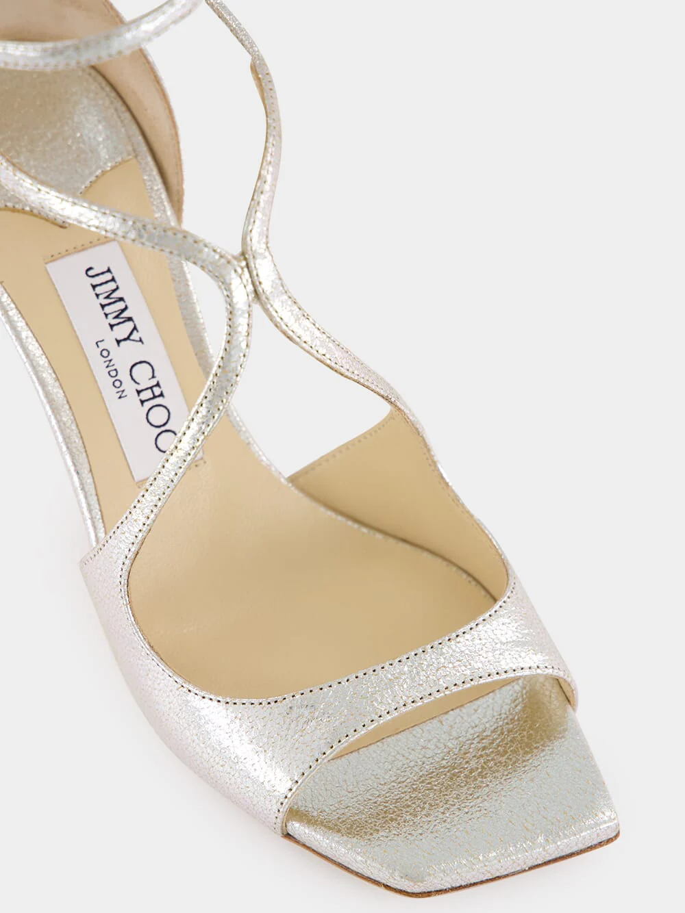 Champagne Azia 75 Glitter Leather Sandals - Image 7