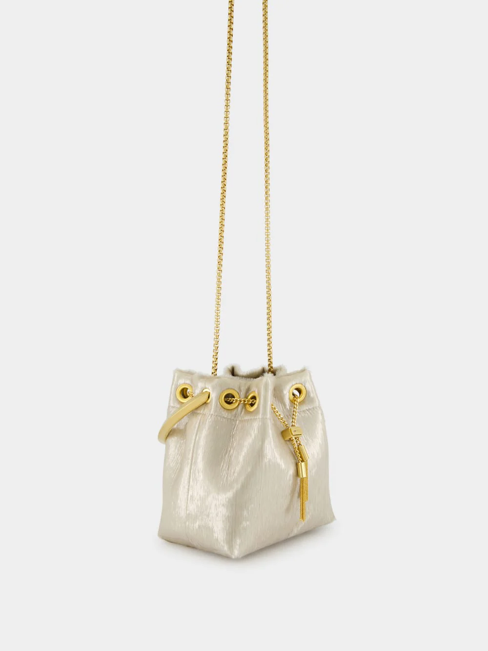 Champagne Bon Bon Gold Bucket Bag - Image 3