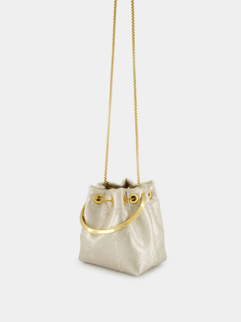 Champagne Bon Bon Gold Bucket Bag - Image 5