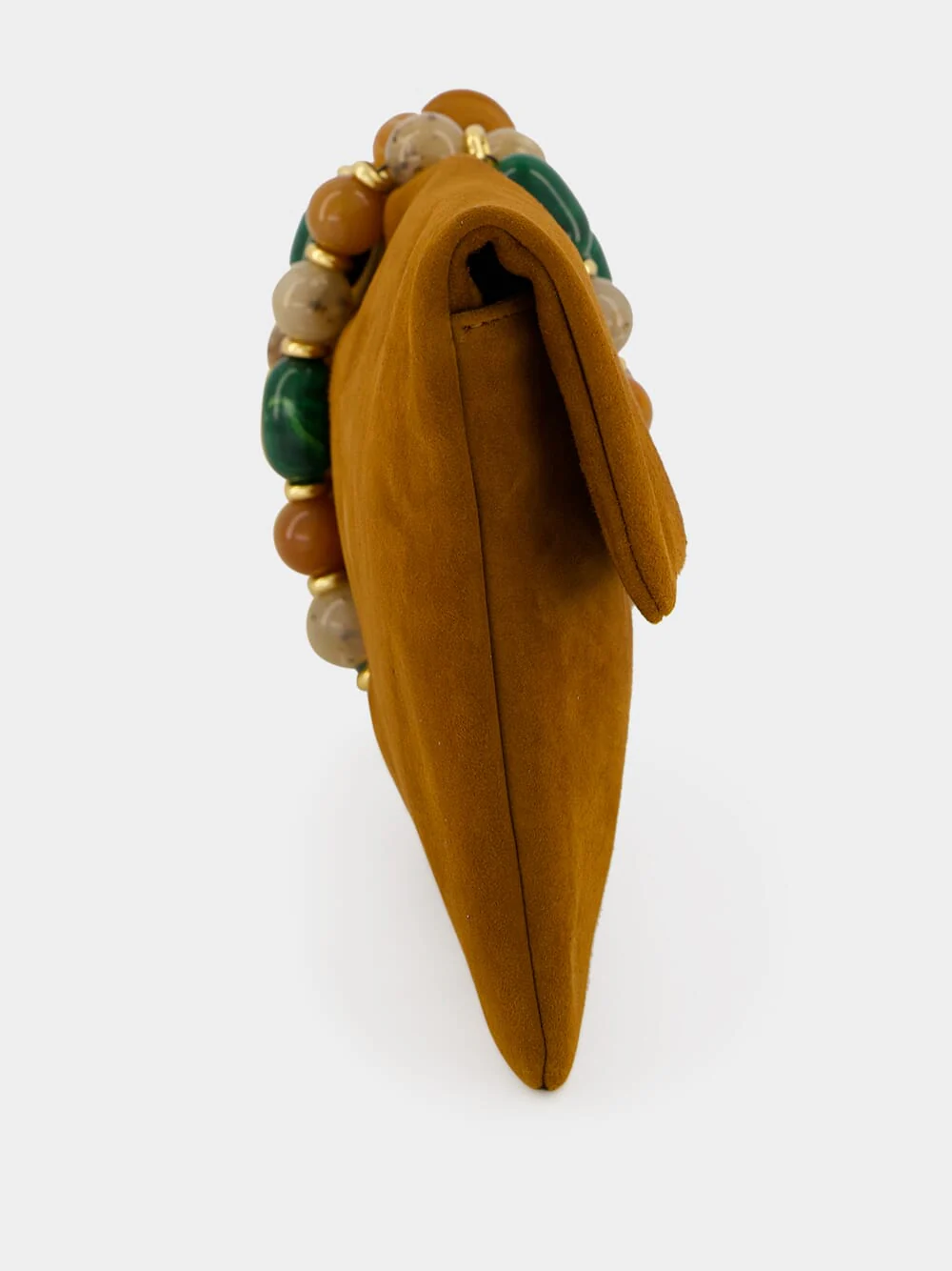 Zandra Tan Suede Clutch Bag - Image 4