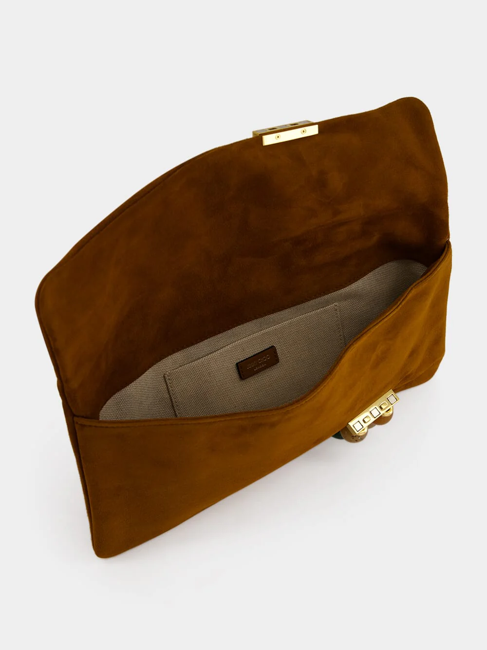 Zandra Tan Suede Clutch Bag - Image 6