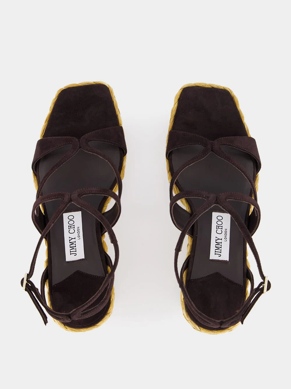 Coffee Ayla 85 Suede Wedge Sandals - Image 4