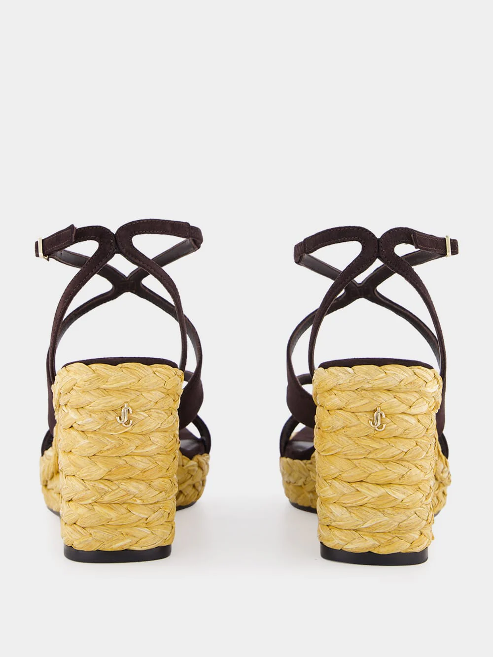 Coffee Ayla 85 Suede Wedge Sandals - Image 5