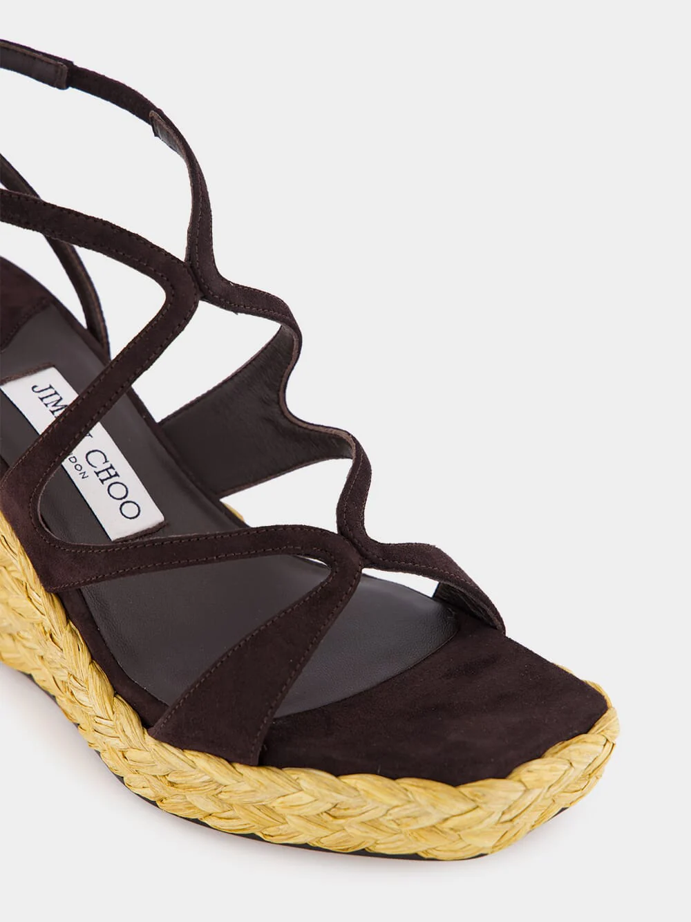 Coffee Ayla 85 Suede Wedge Sandals - Image 6