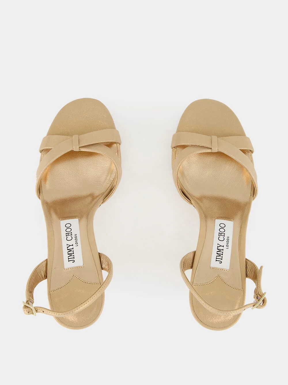 Elsy Gold Suede Slingback Sandals - Image 4