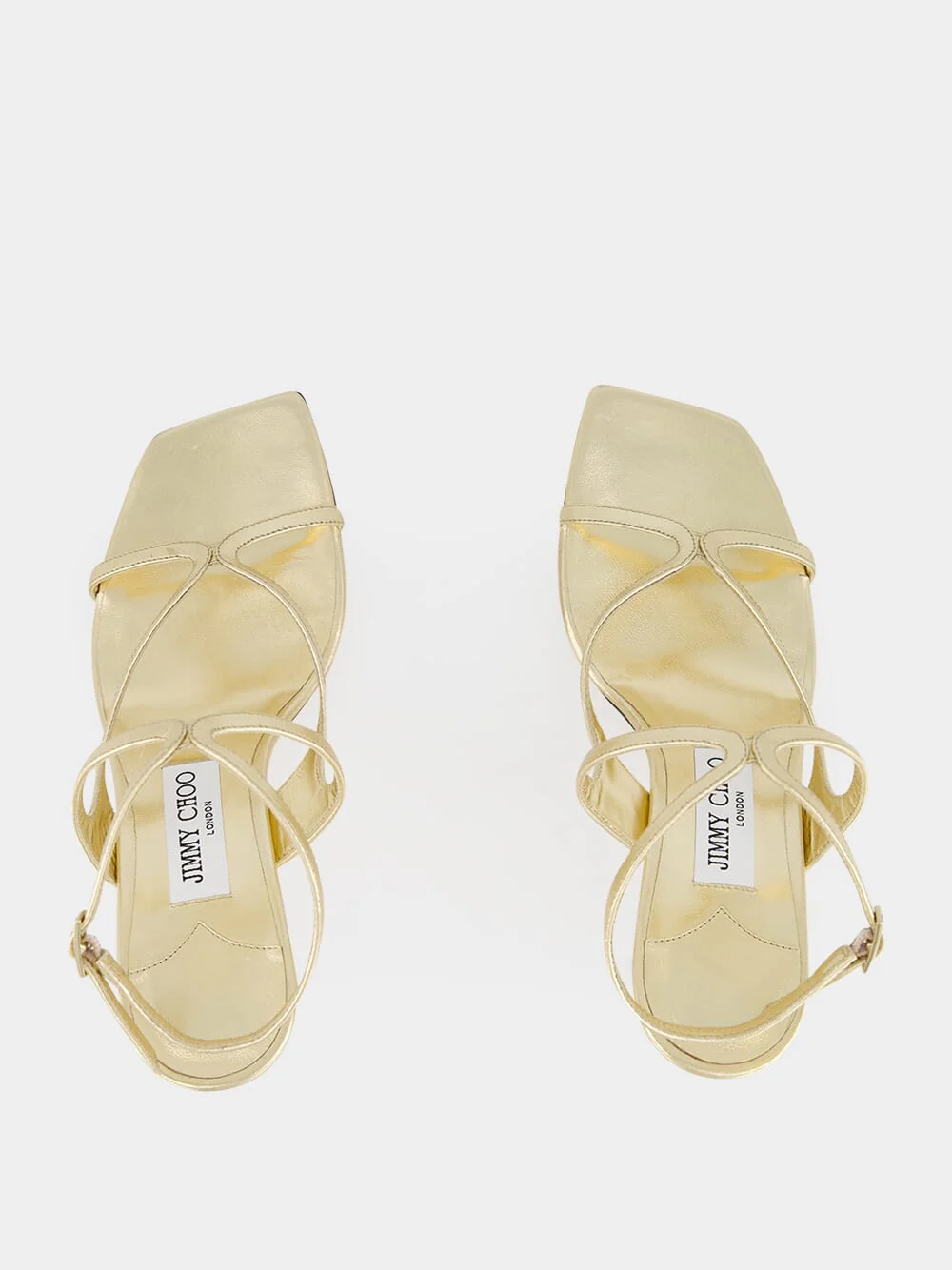 Gold Azie Metallic Nappa Leather Sandals - Image 4