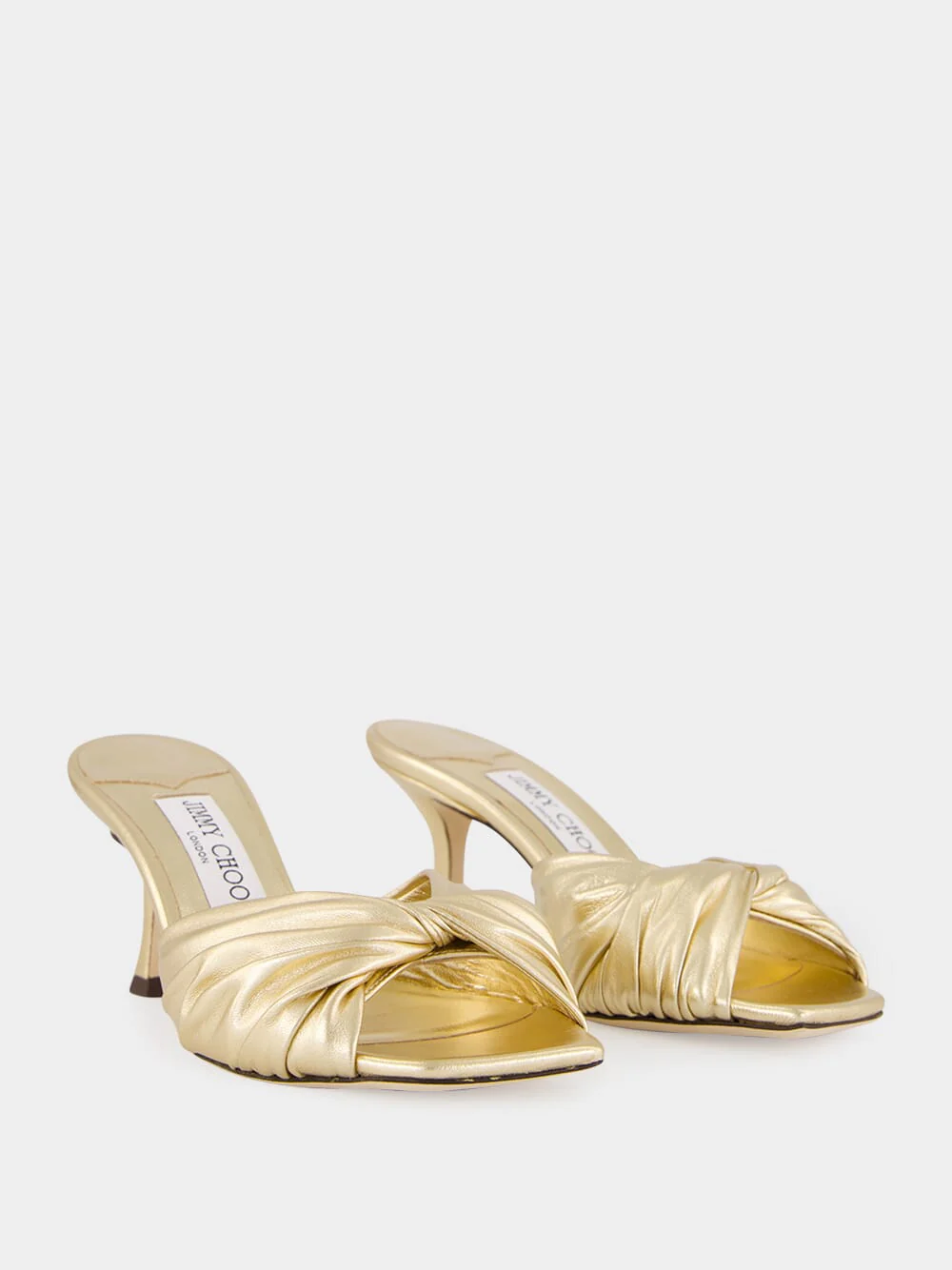 Gold Skye 70 Heels in Metallic Nappa - Image 3