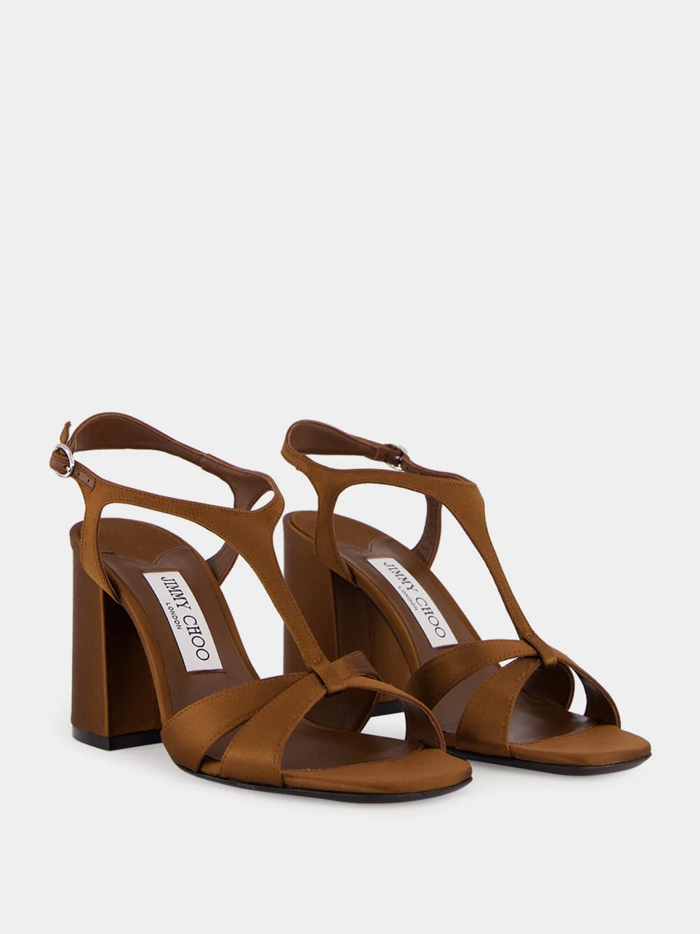Kesia 45 Bronze Satin Sandals - Image 3