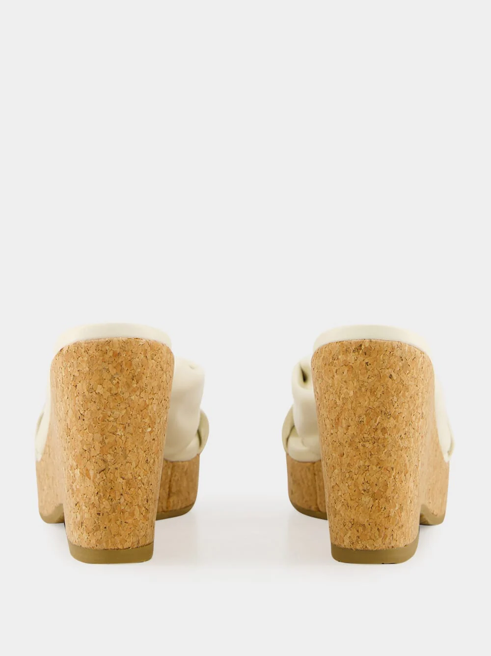 Latte Nappa Leather Avenue Wedge Mules - Image 5