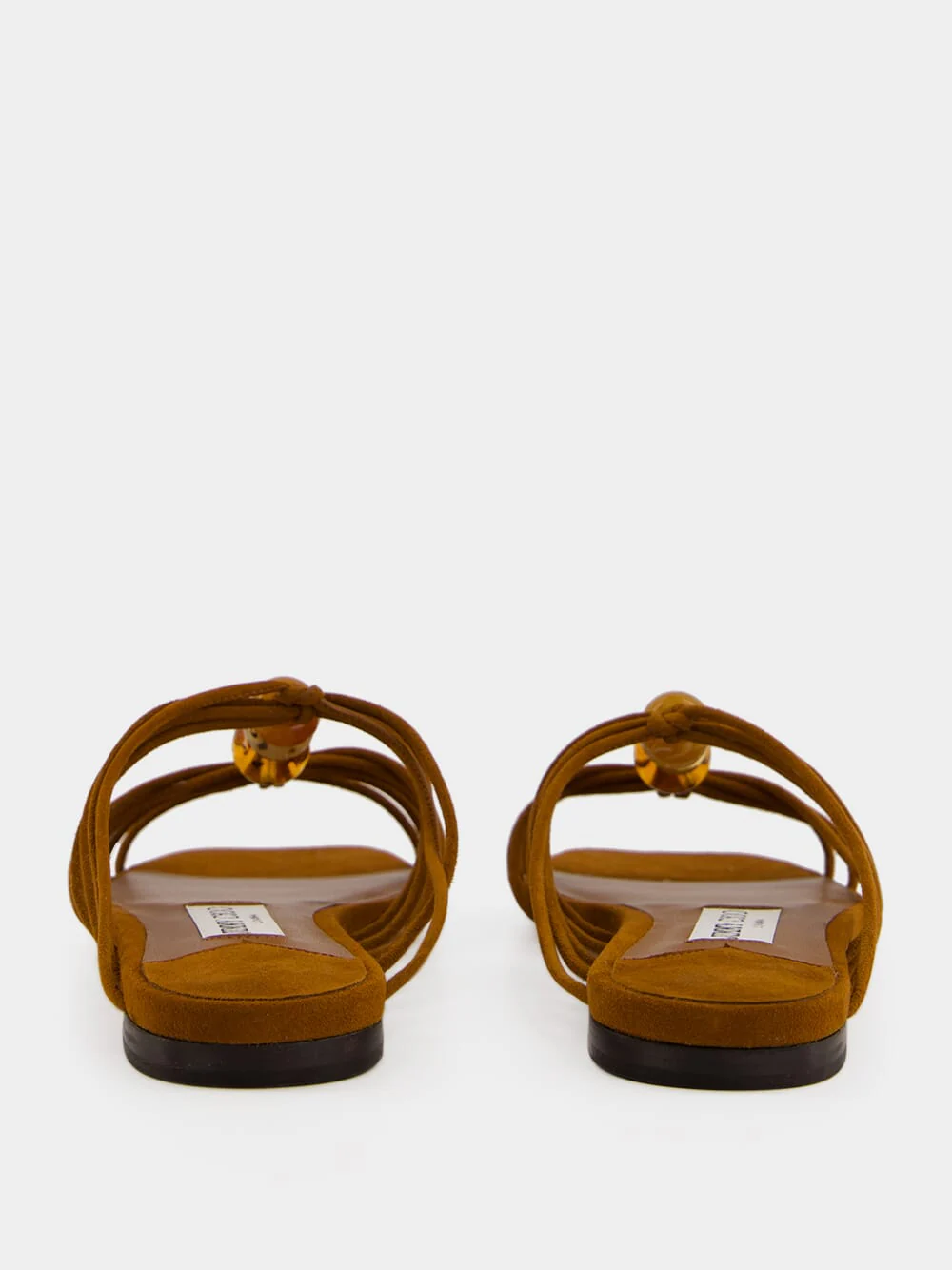 Tan Lova Mule Flat Suede Sandals - Image 5