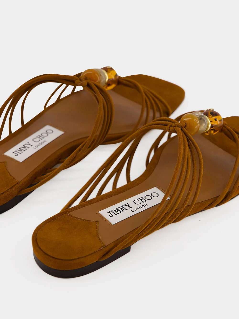 Tan Lova Mule Flat Suede Sandals - Image 6