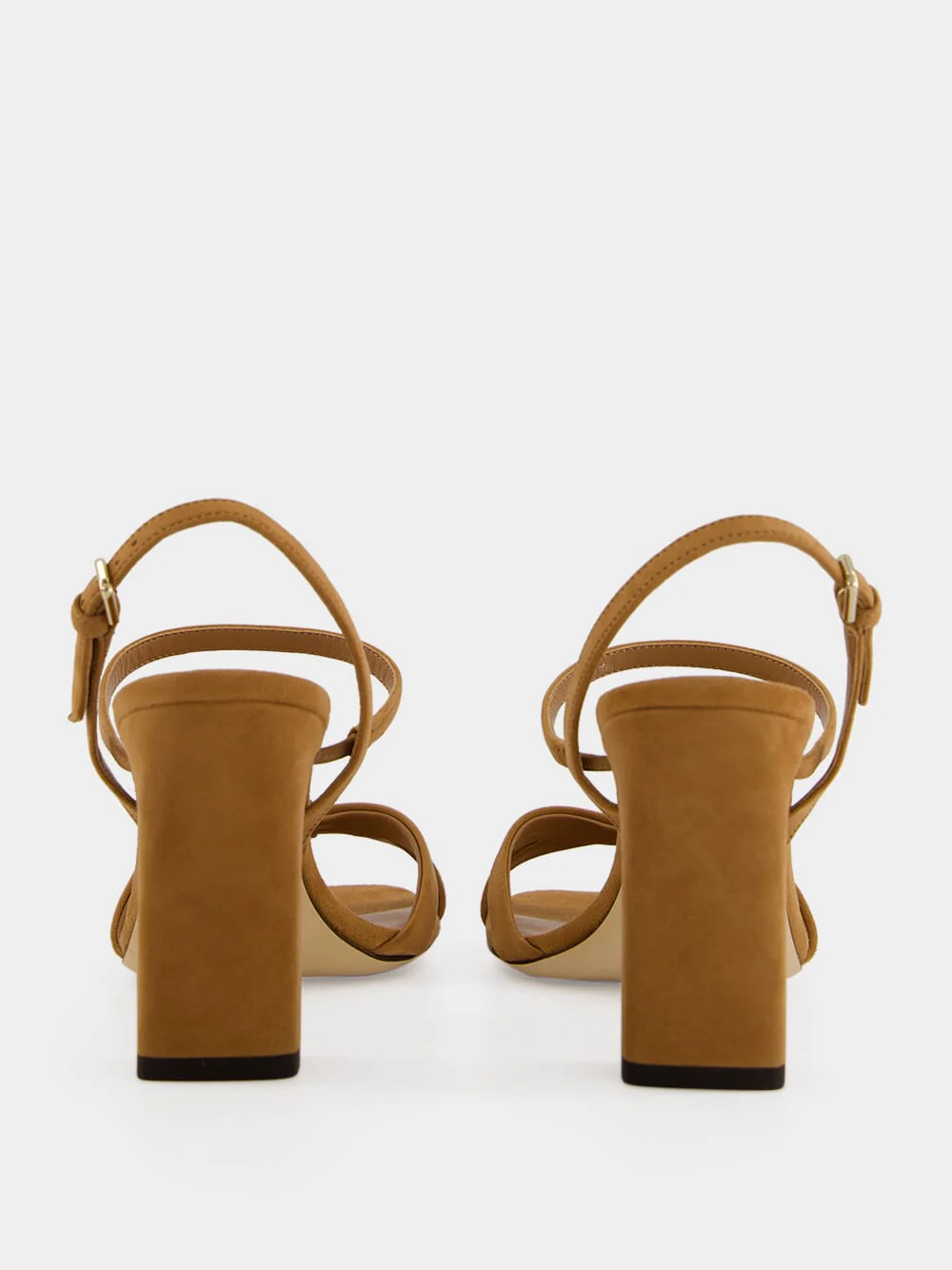 Elsy Block Heel 85 Toffee Suede Sandals - Image 5
