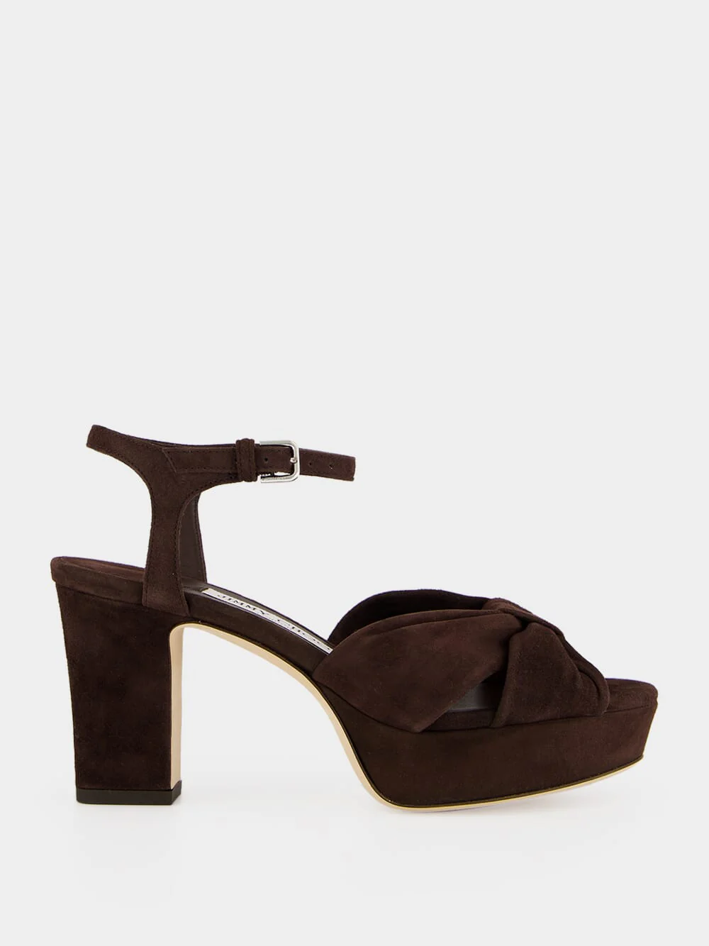 Heloise 80 Chocolate Suede Platform Sandals