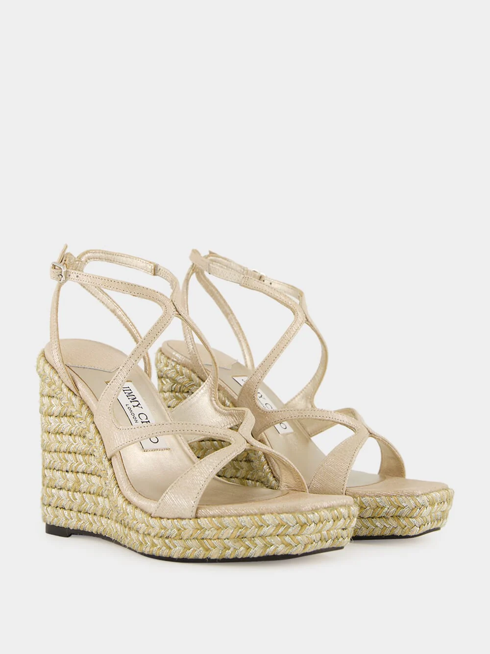 Soft Gold Metallic Leather Ayla Wedges - Image 3