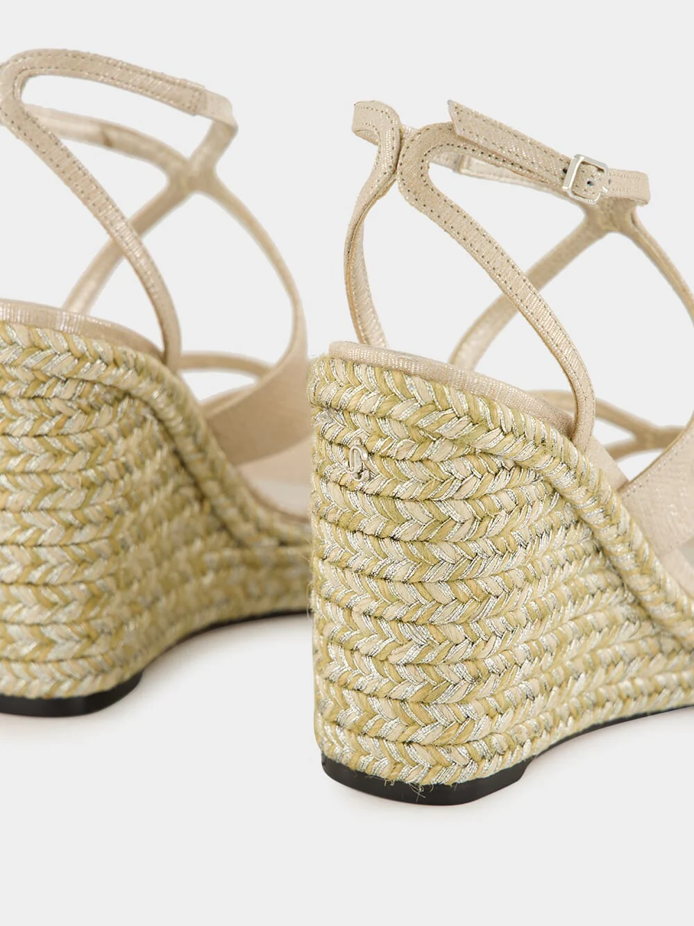 Soft Gold Metallic Leather Ayla Wedges - Image 6