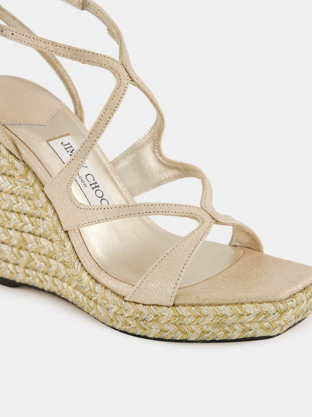 Soft Gold Metallic Leather Ayla Wedges - Image 7