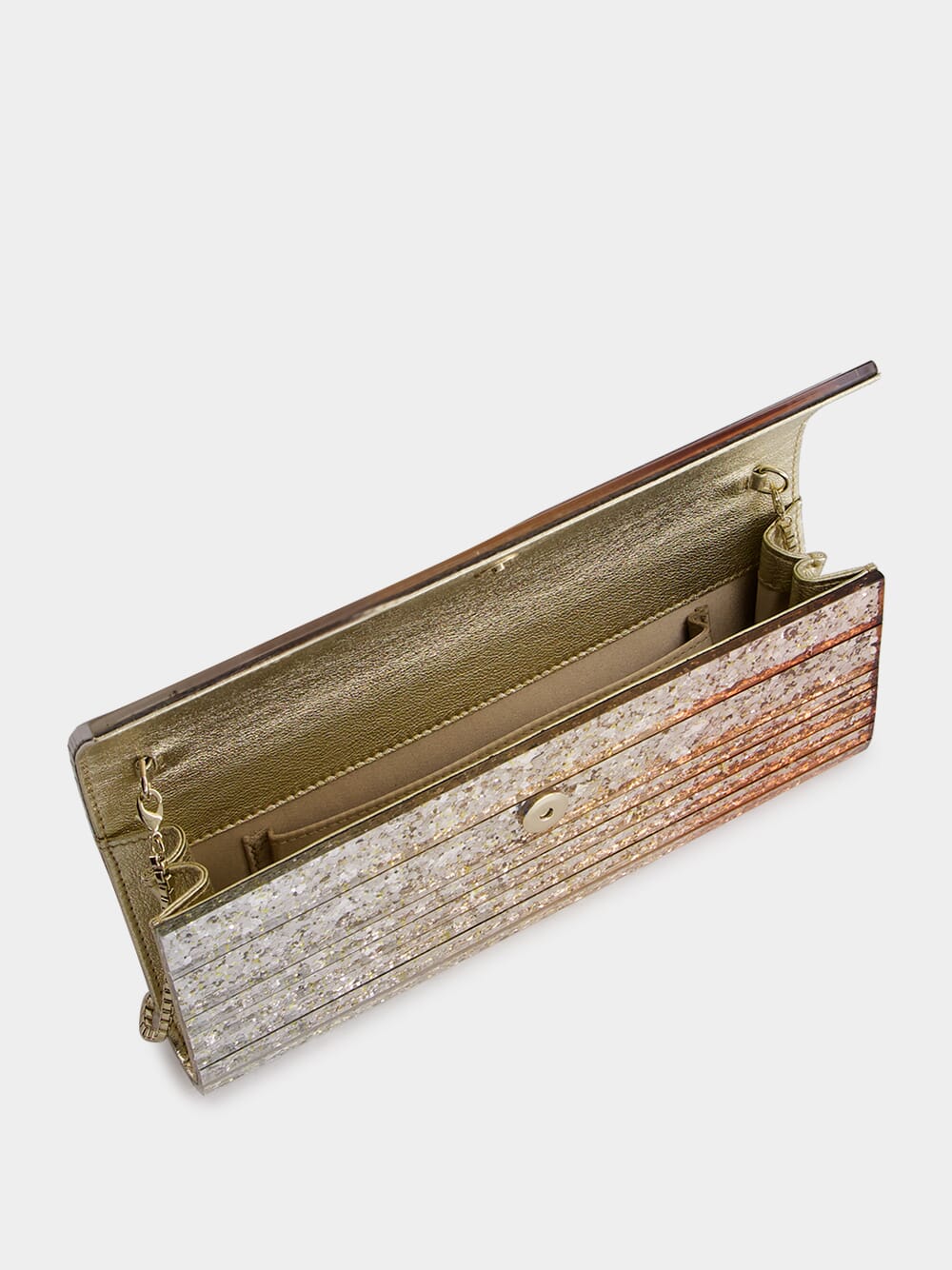 Sweetie Metallic Dégradé Glitter Plexi Clutch Bag - Image 5
