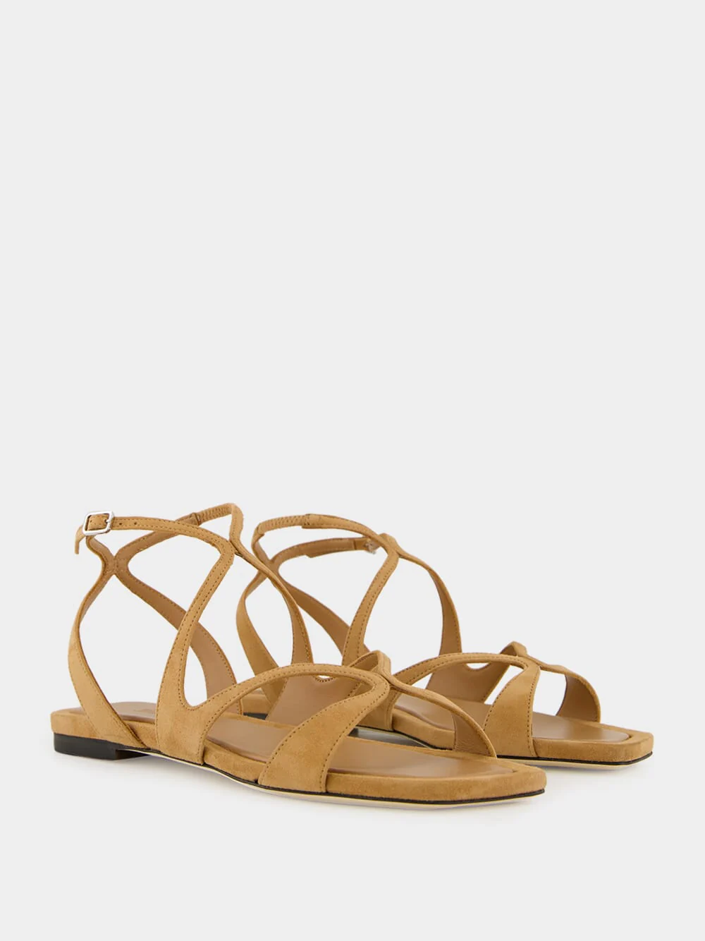 Toffee Suede Ayla Flat Sandals - Image 3