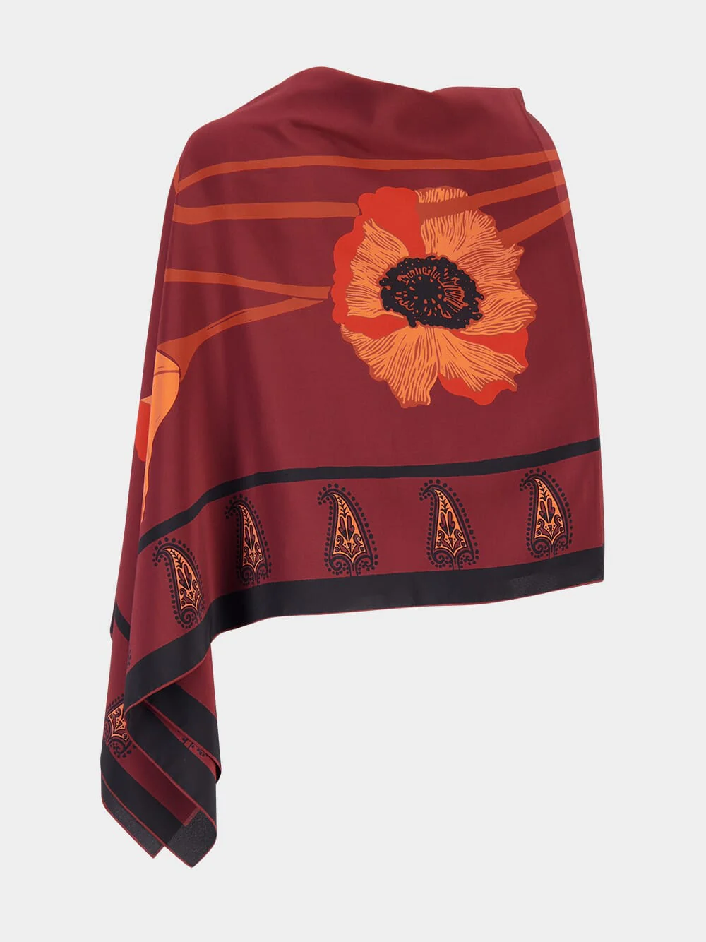 Burgundy Rapsodia De Amapola Shawl - Image 3