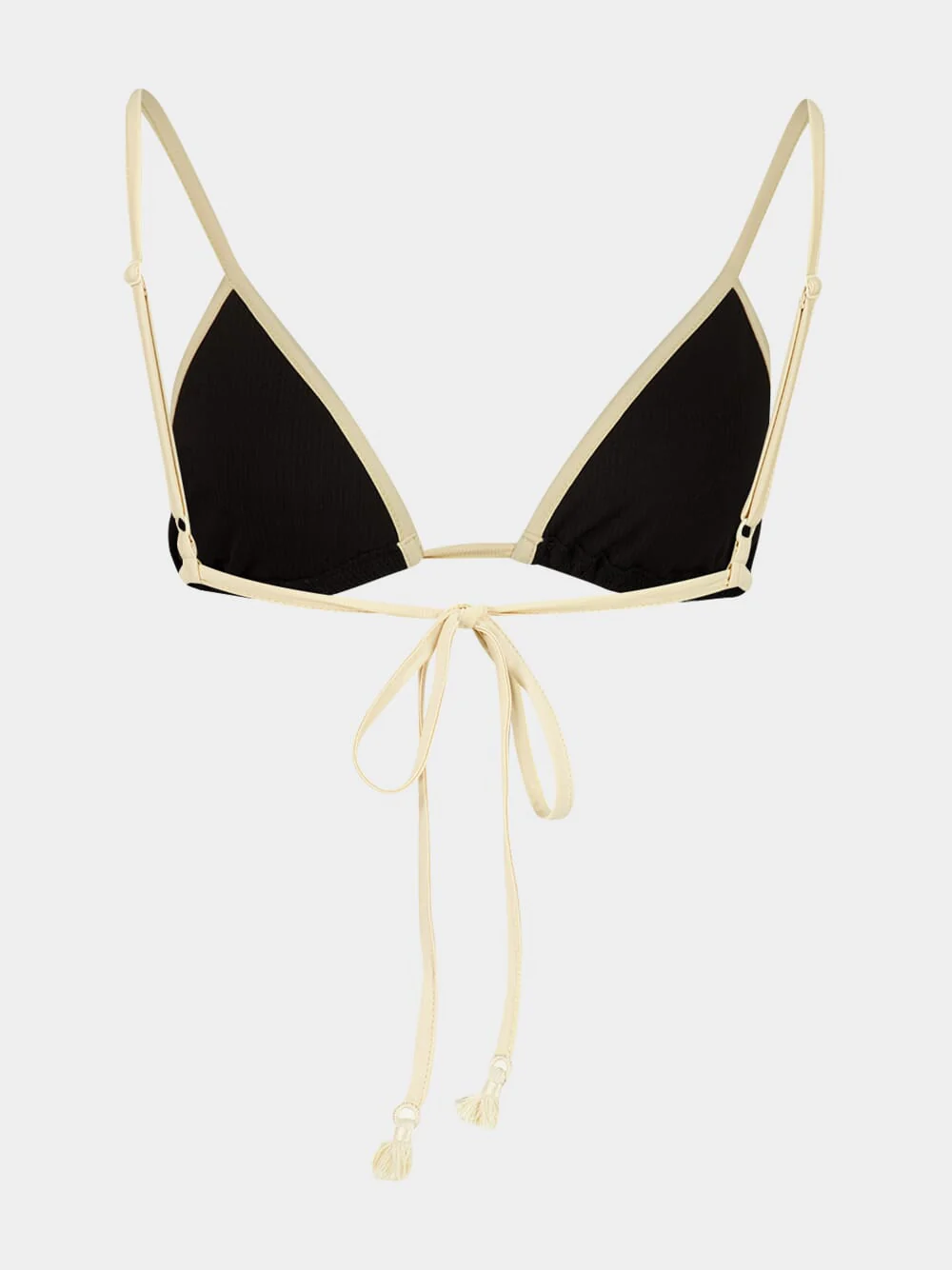 Black and Ecru Playa Del Rio Bikini Top - Image 3