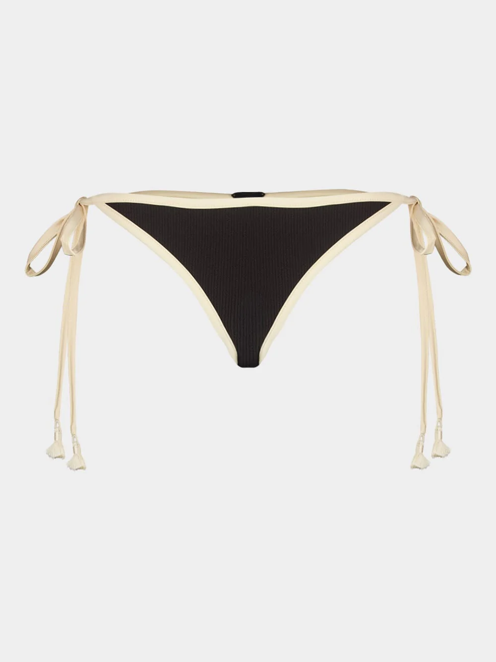 Black and Ecru Spiritual Retreat Bikini Bottom