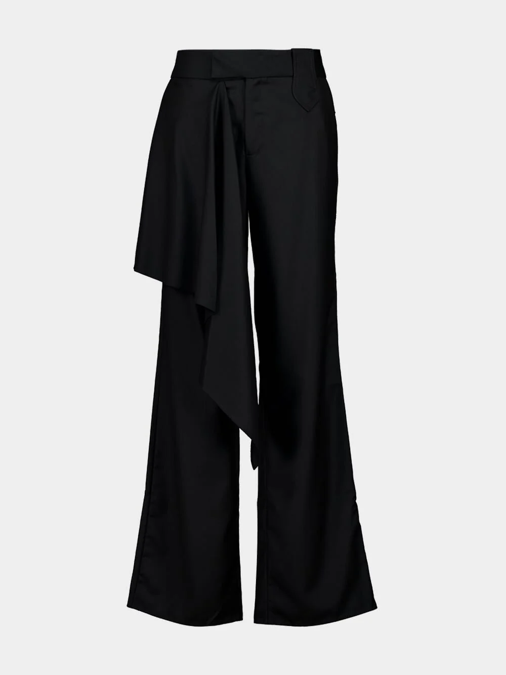 Black Outlaw Wool Draped Pants