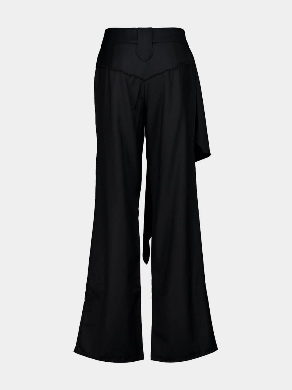 Black Outlaw Wool Draped Pants - Image 2