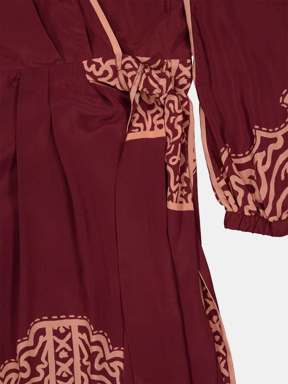Wine Heatborne Silk Wrap Dress - Image 4