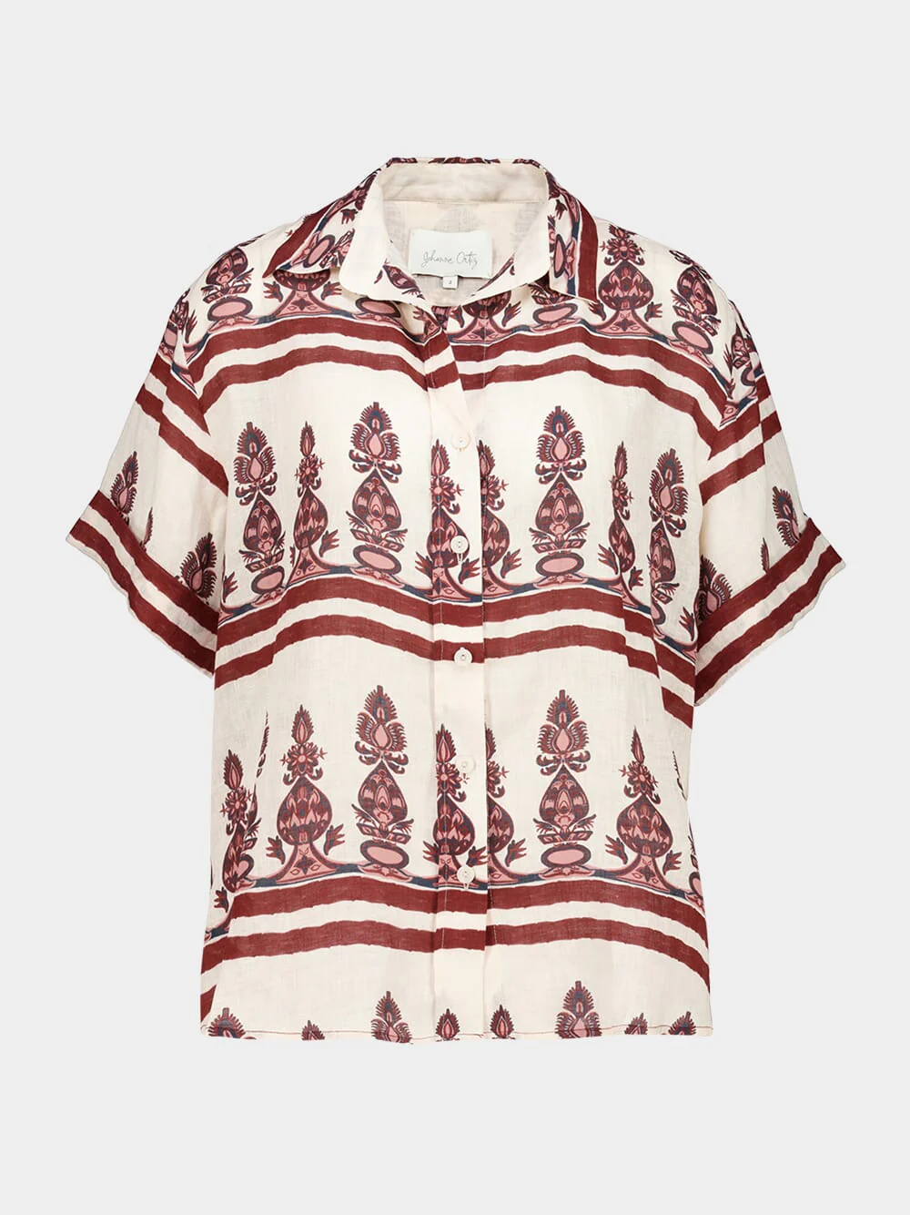 Ecru and Wine La Creciente Shirt