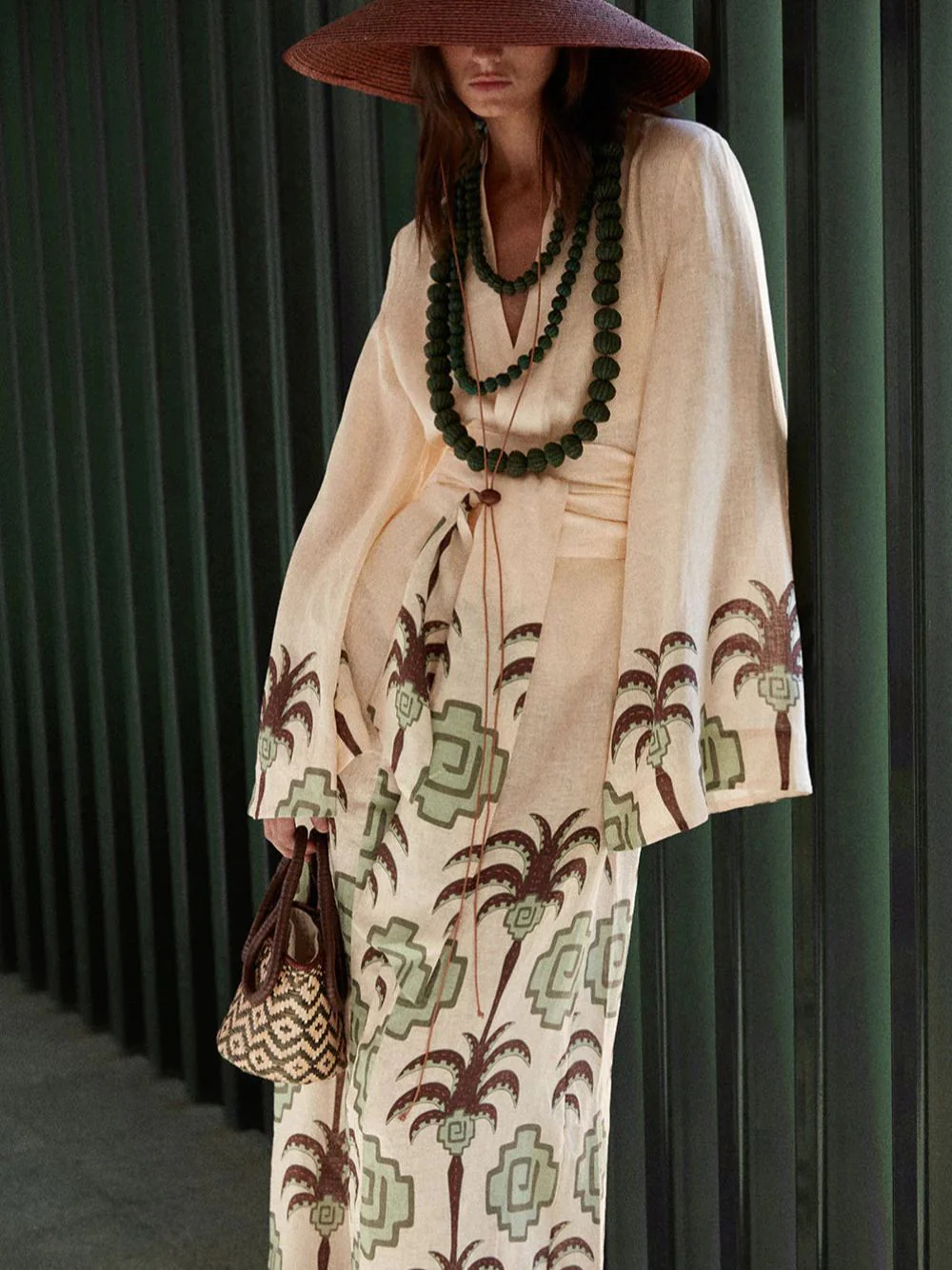Ecru Palm Boa Whisper Kimono - Image 2