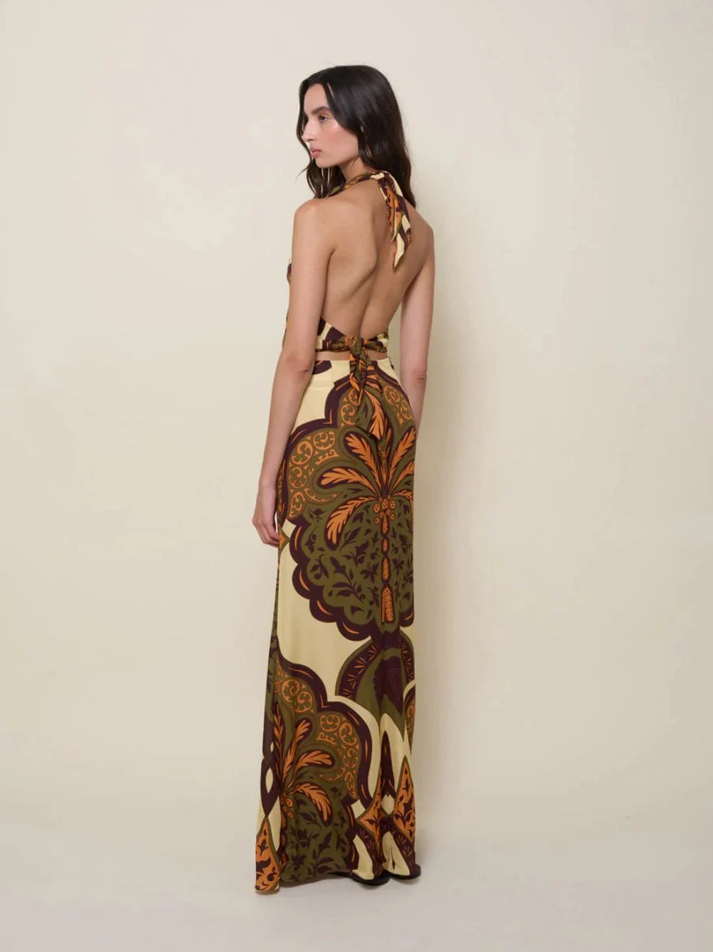 Finding Peace Silk Halter Maxi Dress - Image 3