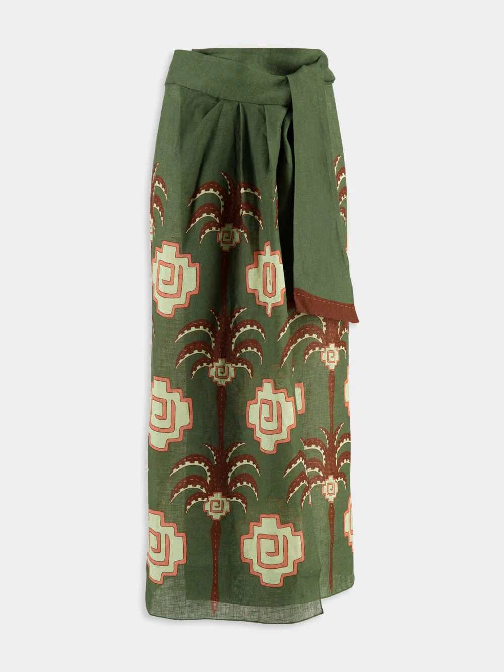 Green Amazon Echoes Wrap Skirt