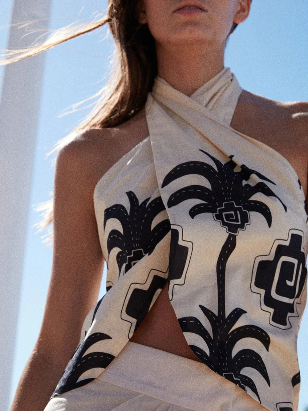 Imagery Palm Print Halterneck Top - Image 2