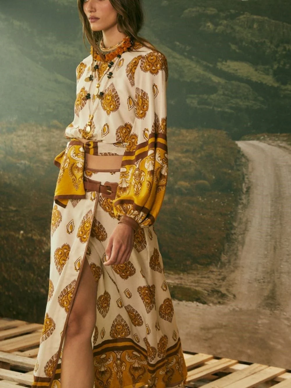 India Wrap Midi-Skirt - Image 2