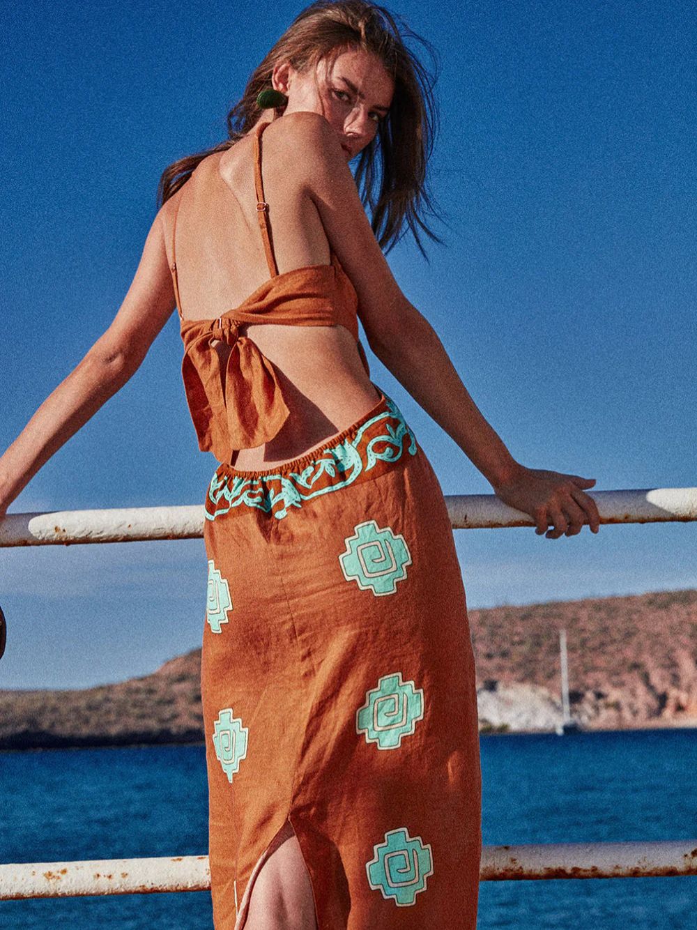 Los Siete Mares Linen Dress - Image 3