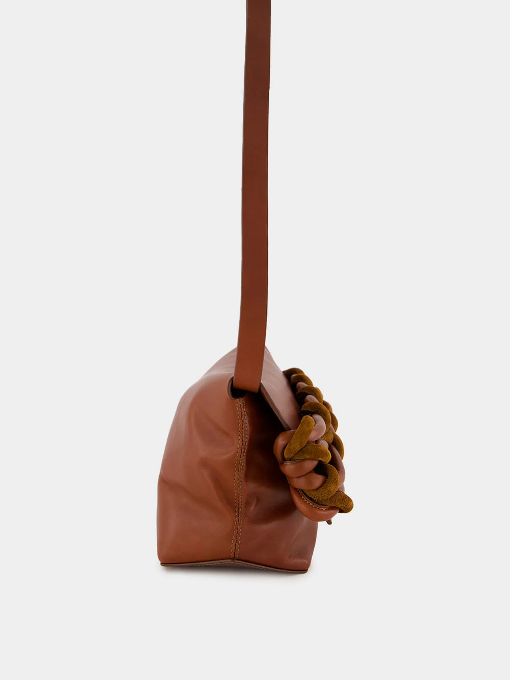 Medium Braided Leather Bag in Brown - Image 4