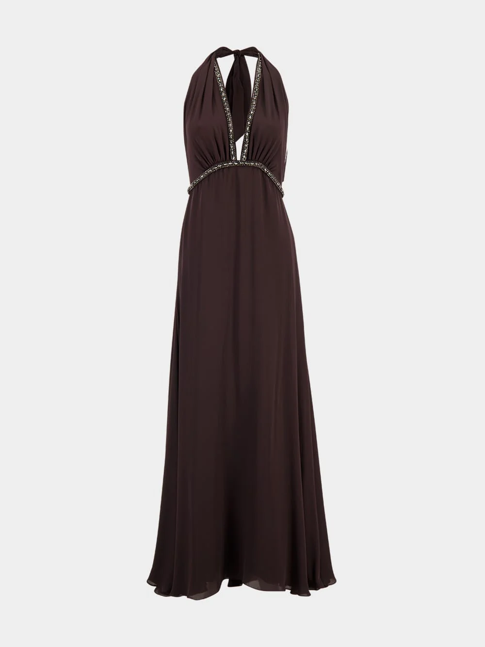 Chocolate Brown New Destiny Silk Maxi Dress - Image 2