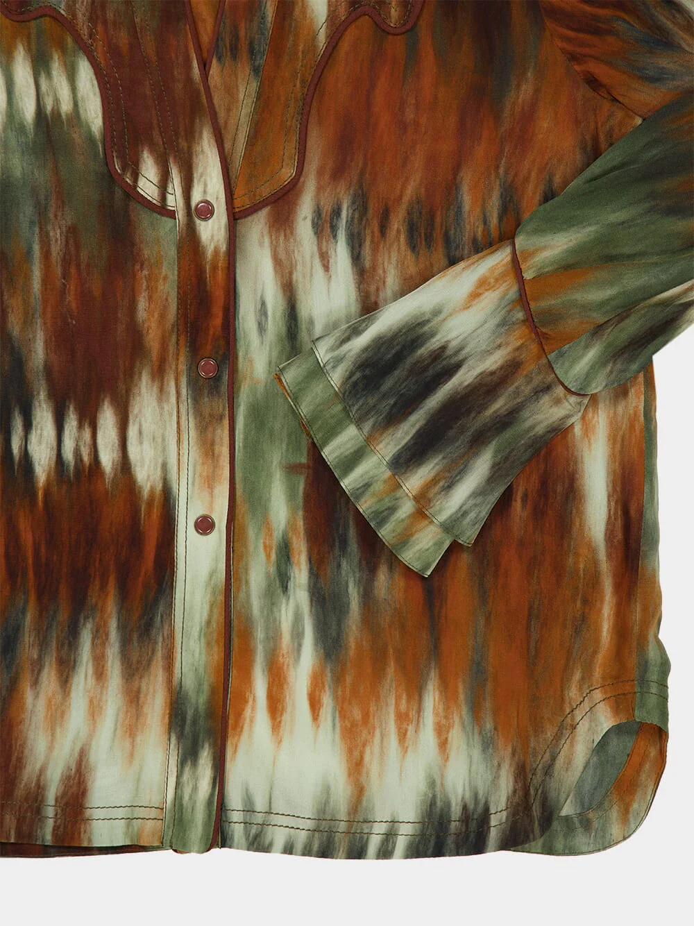 Pine Green and Chocolate Cabalgando Shirt - Image 6