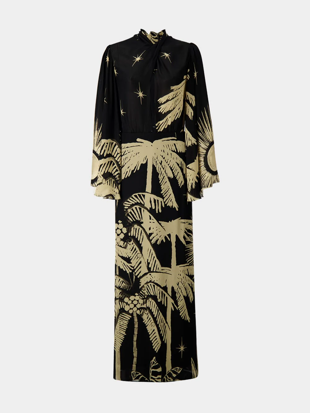 Primera Vez Black and Ecru Maxi Dress - Image 2