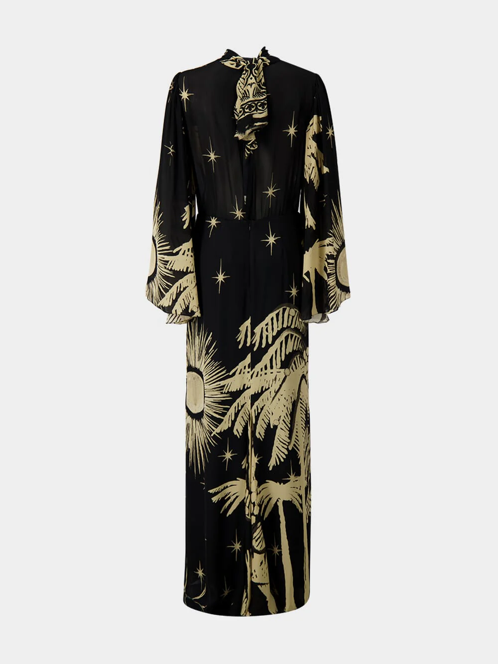 Primera Vez Black and Ecru Maxi Dress - Image 4