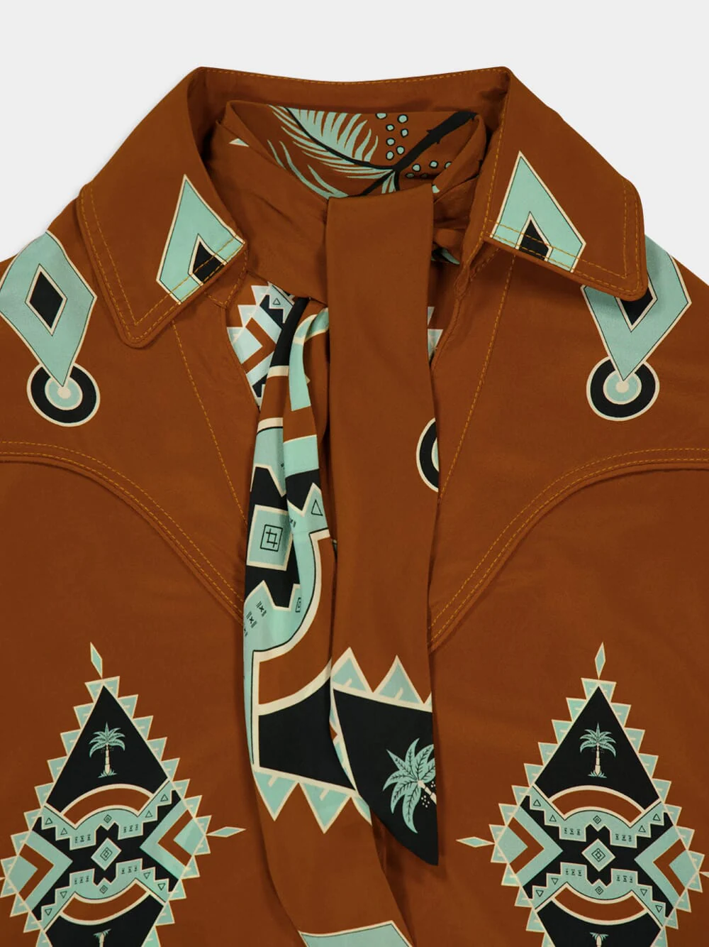 Rust Silk Cabalgando Shirt - Image 3
