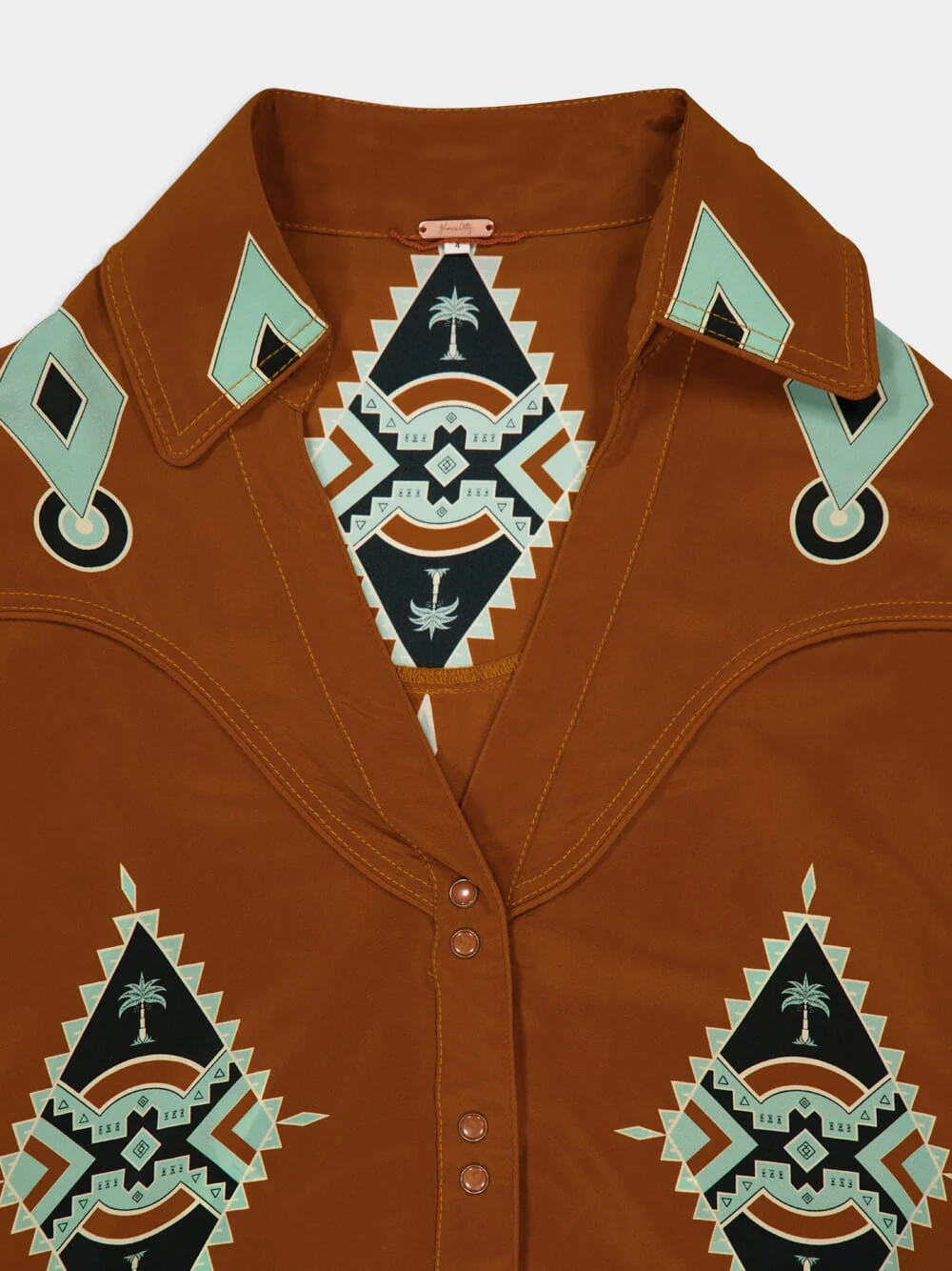 Rust Silk Cabalgando Shirt - Image 4
