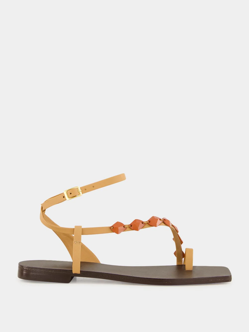 Sand and Iconic Black Dazzling Crest Sandals