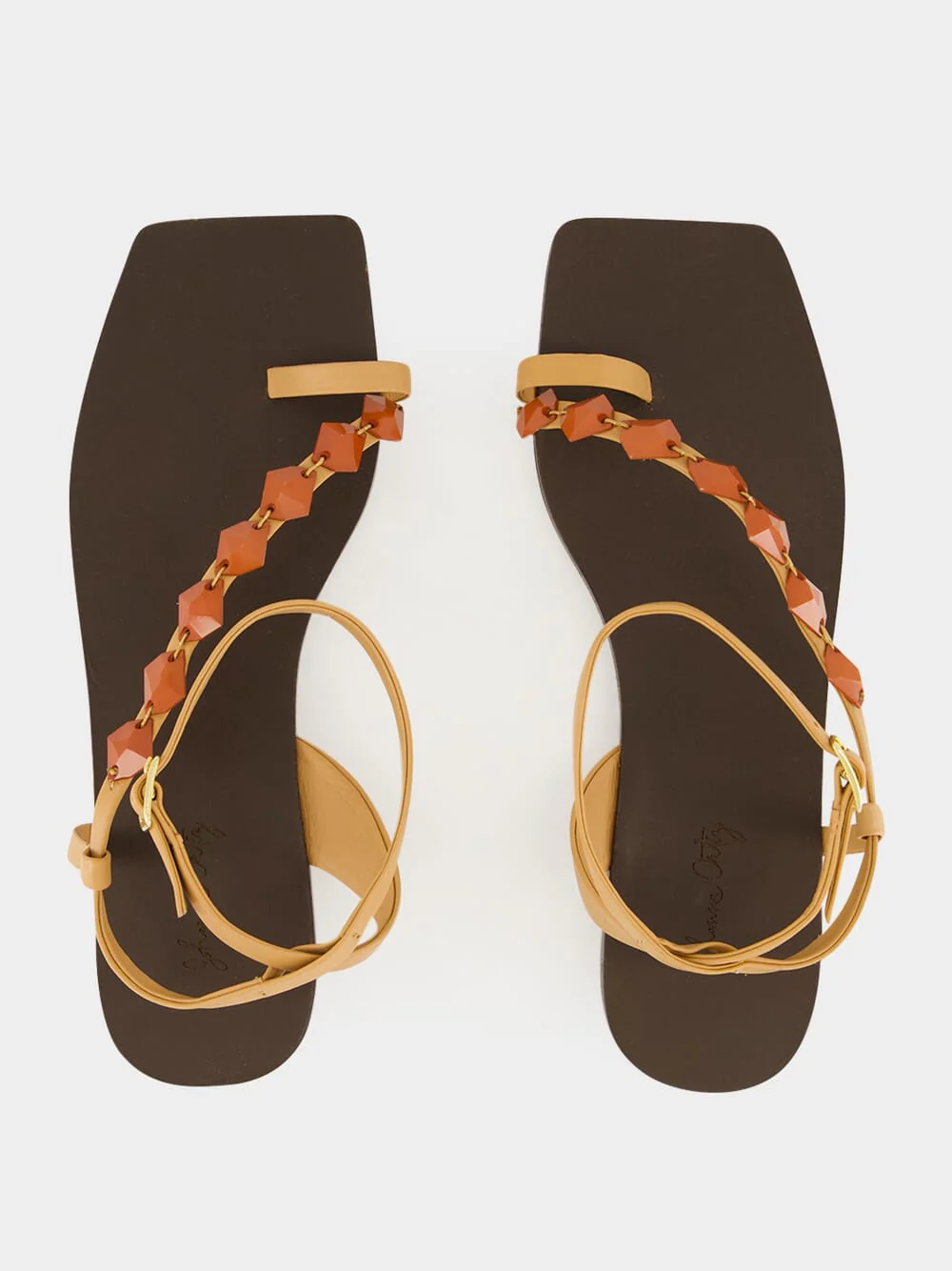 Sand and Iconic Black Dazzling Crest Sandals - Image 5