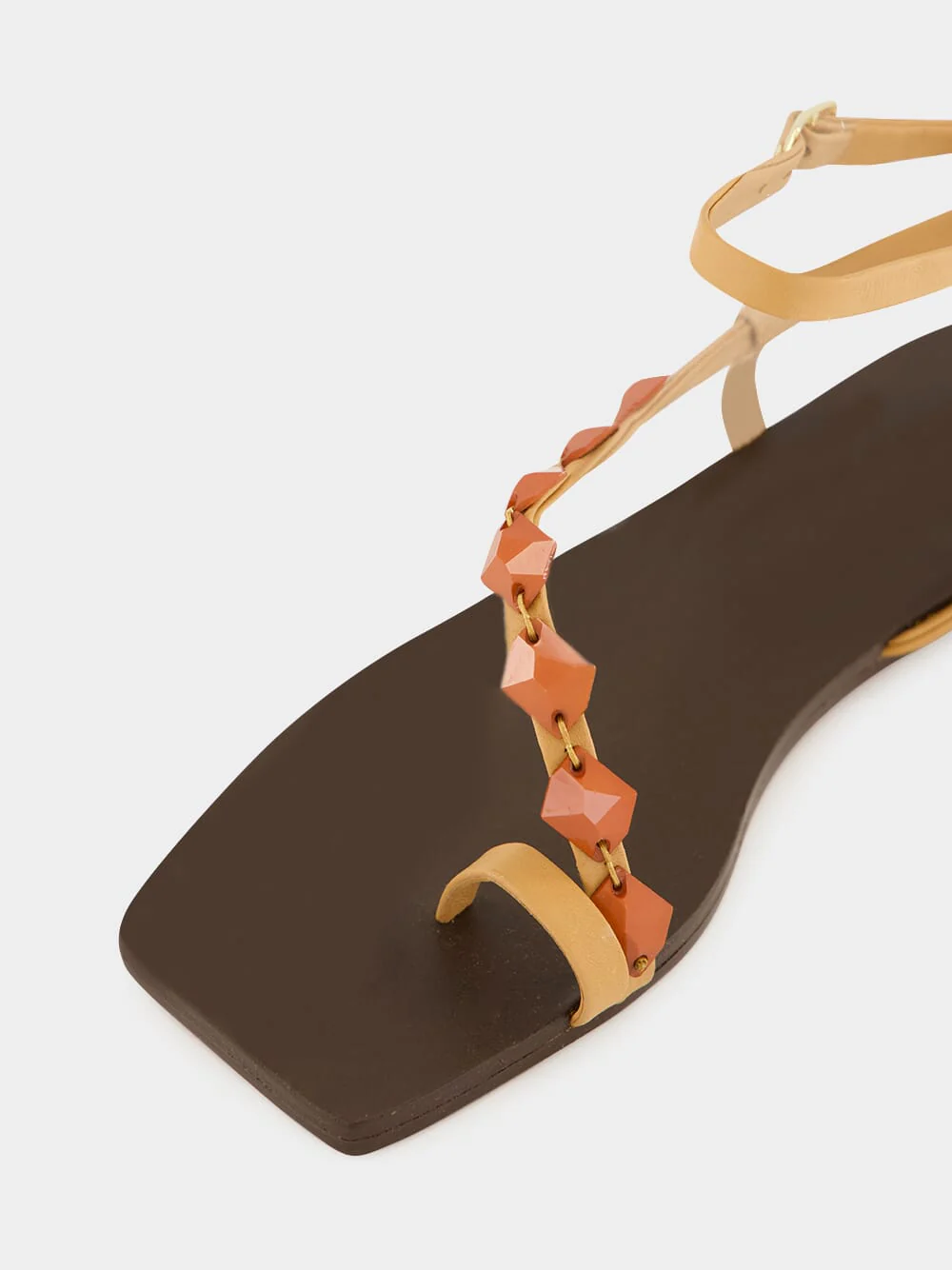 Sand and Iconic Black Dazzling Crest Sandals - Image 7